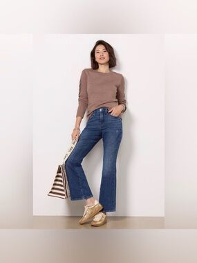 Good American Good Petite Bootcut Jeans NWT Mid Rise Stretch Denim 28